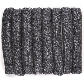Mytoptrendz® 8 Pcs Soft Jersey Hair Elastics Hair Ties Metal-Free Poniyo Bobbles Seamless Ponytail Holders Snag Free No Damage Hairbands For Kids Girls and Women (Black- Marl)