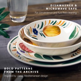 Wade WA967034CAP Capri Side Plate with Vibrant Mediterranean Inspired Design, Crafted from Earthenware, Made in Stoke-on-Trent, 22.75cm, Multi-Coloured