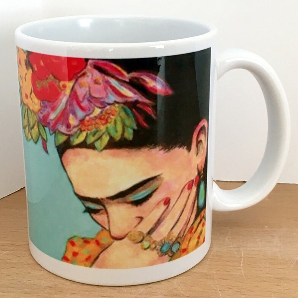 FRIDA KAHLO Coffee Mug 11 oz Gloss, Self Portrait 2-Sided Painter Feminist Gift