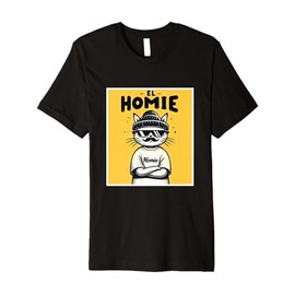LIL HOMIE Cute Cholo Cat Chicano Art West Coast Hip Hop Prem Premium T-Shirt