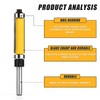MEIGGTOOL 1-1/2 Inch Flush Trim Top and Bottom Bearing Router