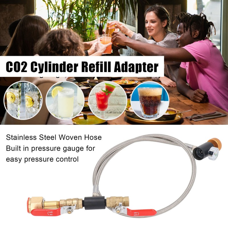 CGA320 G1/2 Cylinder Refill Adapter Dual Valve CO2 Tank Adapter