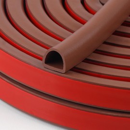 【New Upgrade】Silicone Door Weather Stripping Door Seal Strip, 19.7 Feet Self-Adhesive D-Shape Door Insulation Strip for Door Frame& Window Seal Large Gaps, Easy to Cut & Install