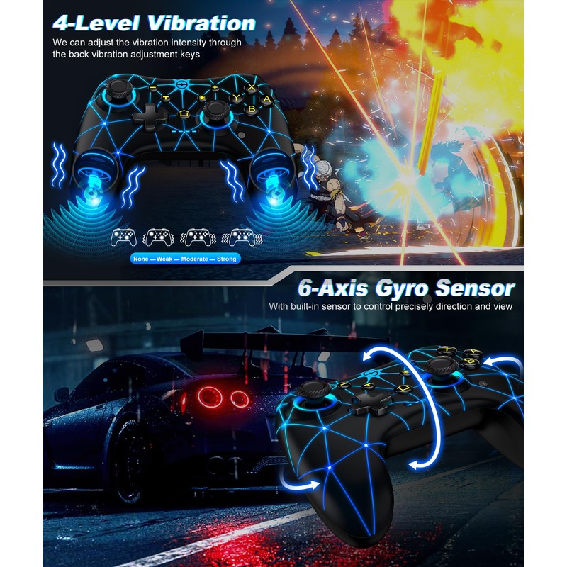 NealGamefy Switch Controller Compatible with Switch/Switch Lite/Switch OLED/Windows/iOS/Android, Wireless Switch