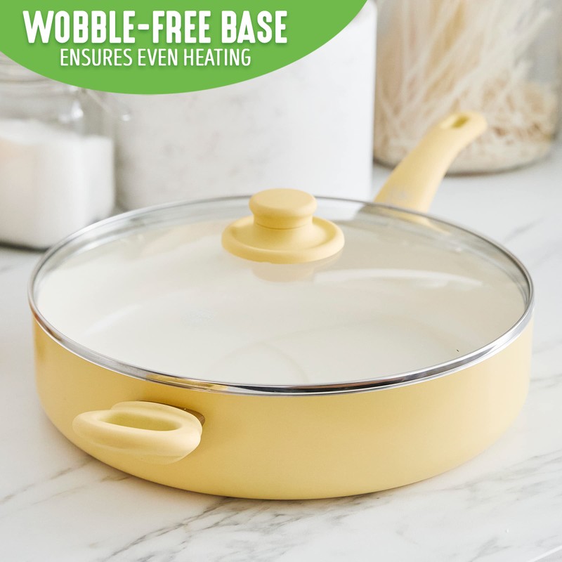 Greenlife Soft Grip Healthy Ceramic Nonstick, 5QT Saute Pan Jumbo