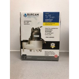 Burcam 300608Z 1/3 HP 3,050gph Cast Iron Tethered Float AC Submersible Sump Pump