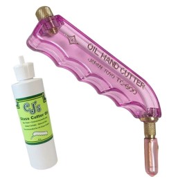 TOYO™ Glass Cutter Pistol Grip Supercutter® [TC-600PRV] + Cutting Oil 8 Oz