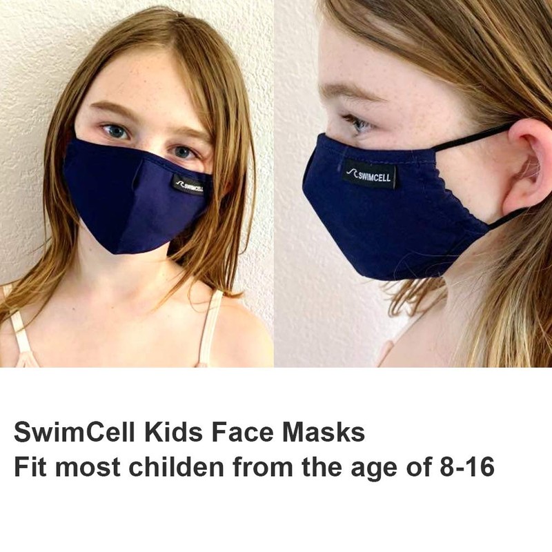 SwimCell Reusable Face Masks for Adults & Kids. 3 Layer