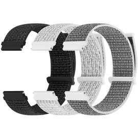 [Acortjl] Watch Band 18mm 20mm 22mm Quick Release Nylon Sport Loop Watch Band Adjustable Breathable Replacement Strap for Women Men 3 Pack, No Gemstone