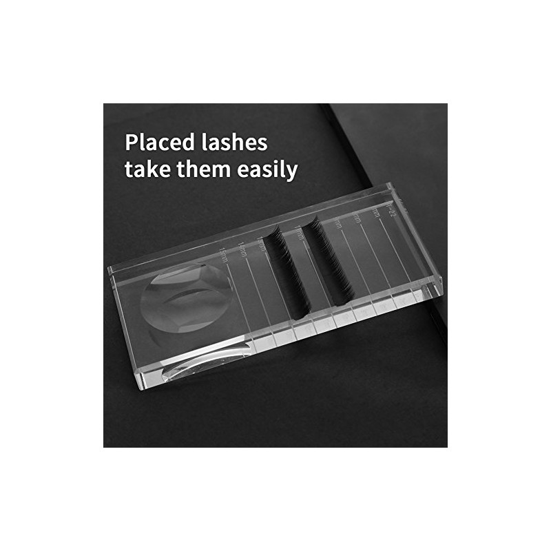 Paleta de extensión de pestañas, Cristal Rectangular Pestañas postizas Pegamento