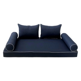 |COVER ONLY|Style4 TwinXL Contrast Trim Daybed Mattress Bolster Back Cover AD101