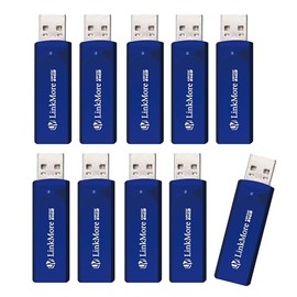 LinkMore 64GB (10 Pack) EJECT32 USB Flash Drive – USB 3.2 Retractable Memory Stick, Slide-Out Design, High-Speed Thumb Drive for PC, Mac, Laptop, Car Audio, Smart TV – Plug & Play, No Cap