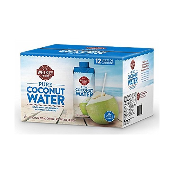 Wellsley Farms Pure Coconut Water, 12 Count