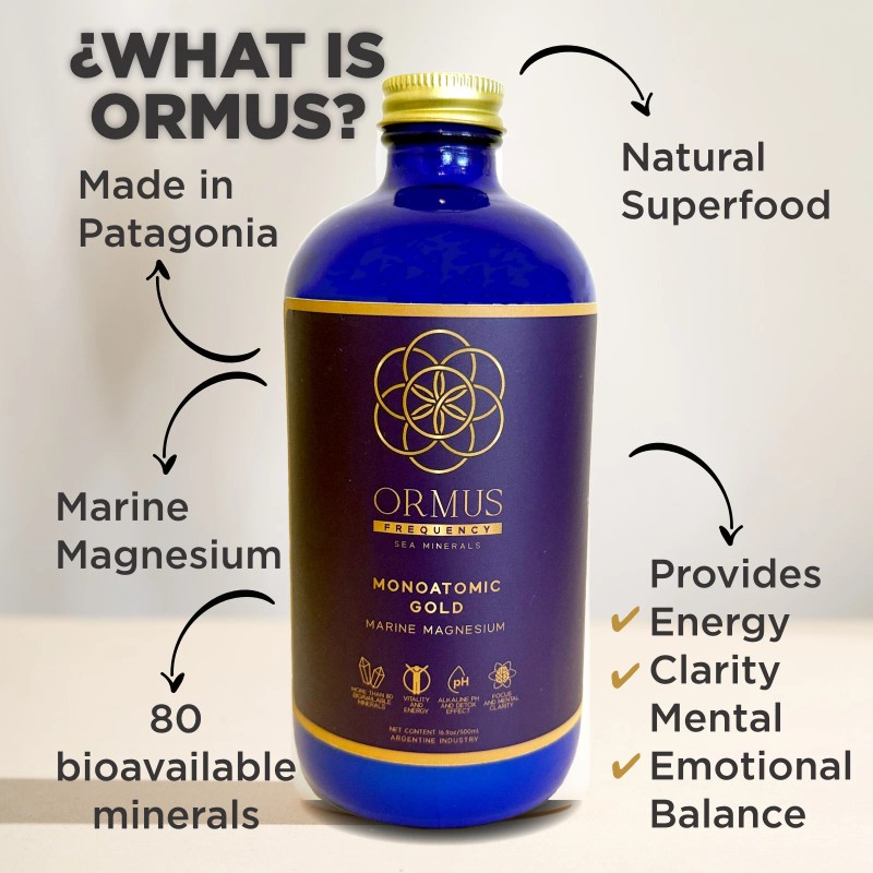 ORMUS MONOATOMIC GOLD 500ML - MULTIMINERAL SOLUTION EXTRACTED FROM SEA