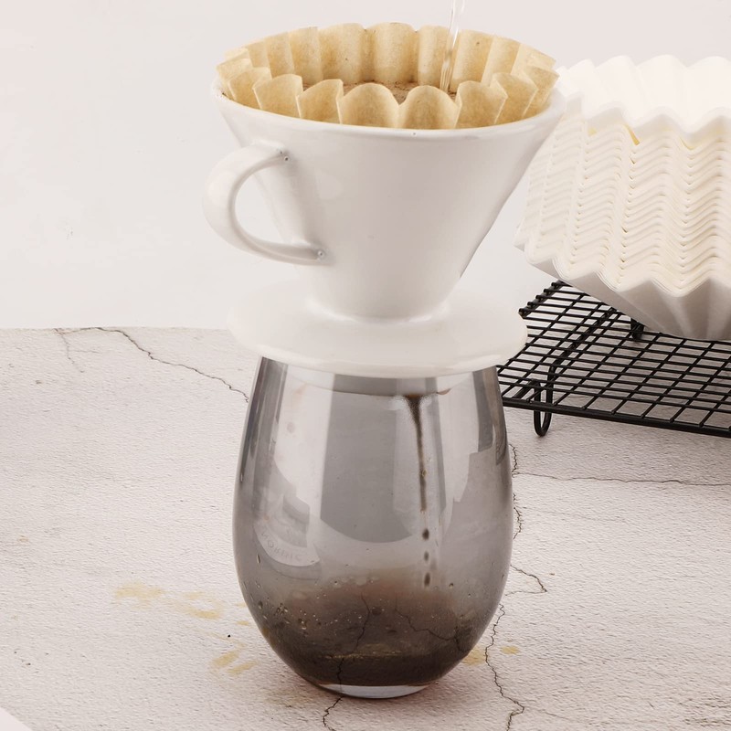 EUSOAR 1-4 Cup Coffee Paper Filters, Pack of 50 Natural