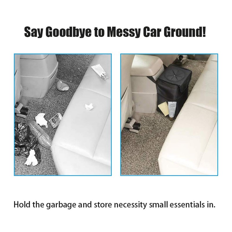 ValueHall Car Trash Can Foldable Waterproof Trash Bin Hanging Garbage