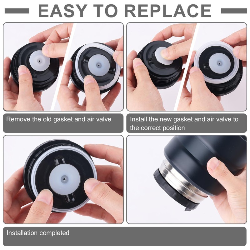 2pcs Replacement Lid Gaskets and 2pcs Air Valve Compatible for