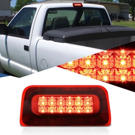 Auto Dynasty Dual Row LED Red 3rd Third Rear Tail Brake Light Lamp Compatible with Chevy S10 GMC Sonoma Standard Cab 94-03