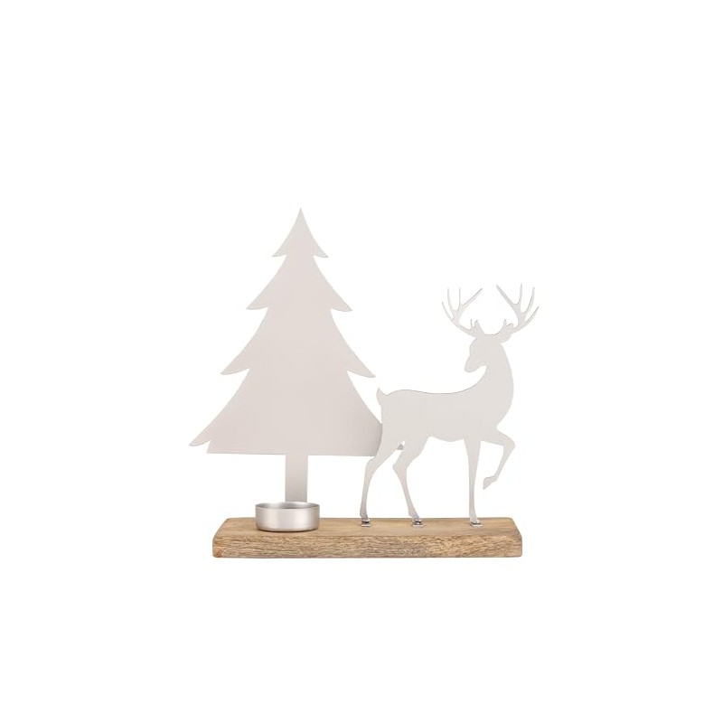 Christmas Reindeer and Tree with Tealight Candle