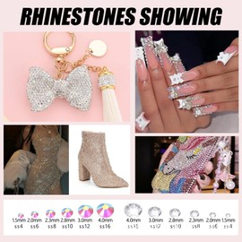 2800PCS Rhinestones Bedazzling Kit - 15ml B7000 Rhinestones Glue, 6 Sizes Silver AB Crystal Gems, Rhinestone Picker Pen & Tweezers for Nail Art, DIY Crafts, Clothing, Tumblers