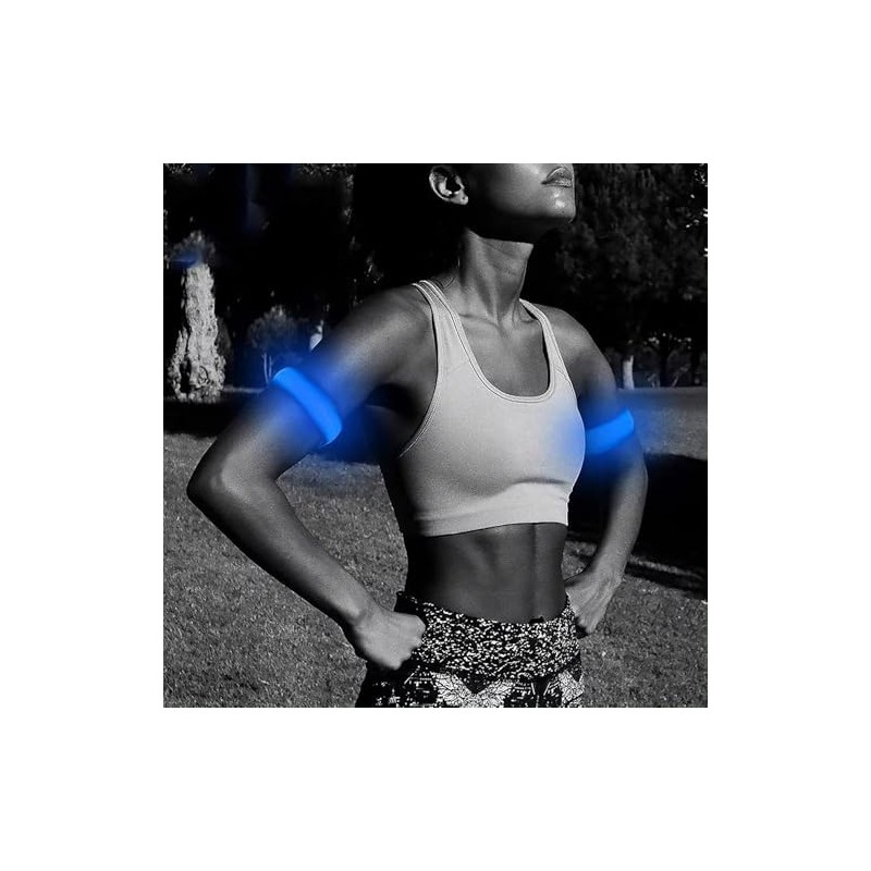 TRIXES Reflective 2PC LED Armbands - Hook and Loop Fastening