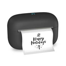 NULLTONEX Label Maker Machine with Tape: Portable Sticker Printer, Support Continuous Label, Sticker Maker Machine with Multiple Templates for Home, Kitchen, School, Office Organization, Black