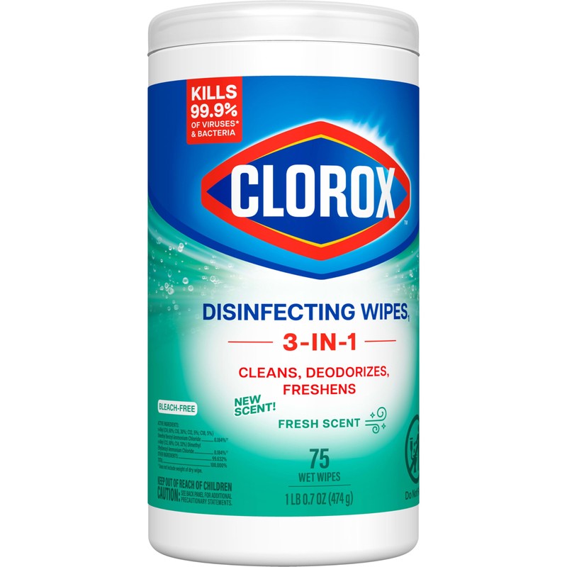 Clorox Disinfecting Wipes, Bleach Free Cleaning Wipes, Fresh Scent, 75
