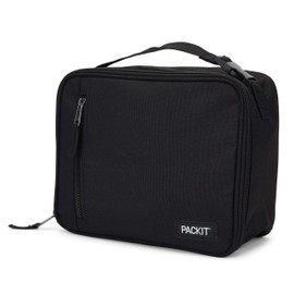 PackIt Freezable Classic Lunch Box, Black, Built with EcoFreeze® Technology, Collapsible, Reusable, Zip Closure With Zip Front Pocket and Buckle Handle, Designed for Fresh Lunches