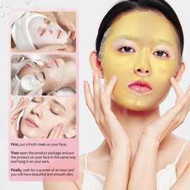 balacoo 3 Pcs Silicone Facial Mask, Reusable Face Mask Cover, Moisturizing Face Silicone for Women and Facial Smoothies Care Tool (White, Golden)