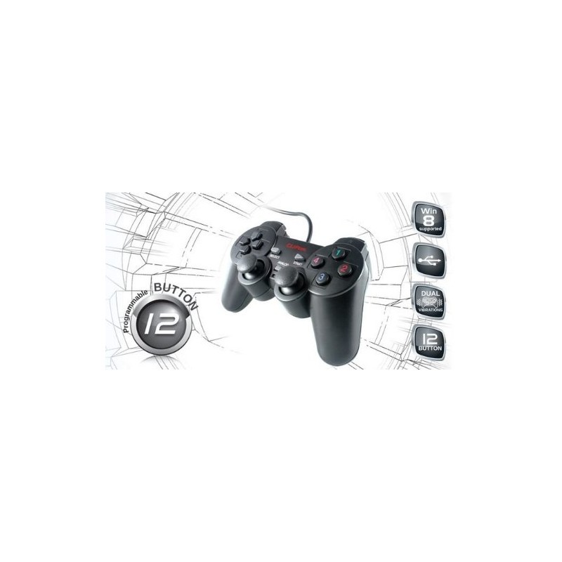 CLiPtec® RZG320 USB Game Pad for PC Action Elite Dual