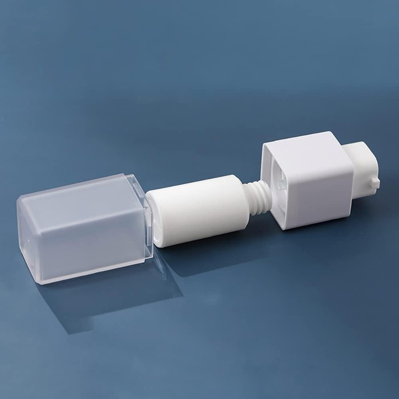 LJJCSFF 2pcs Square Essence Dispensers Frosted Airless Pump Bottles Plastic