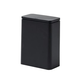 ideaco TUBELOR Medium Flap Trash Can with Lid, Black, 0.8 gal (3 L)