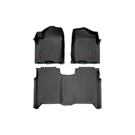 Rough Country Floor Mats for 2004-2015 Nissan Titan | Crew Cab - M-81602 Black