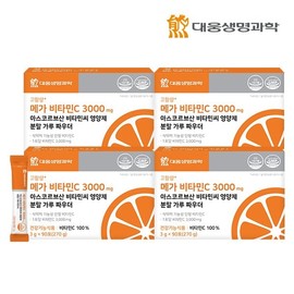 Daewoong Biotechnology 메가 비타민C 3000 mg 아스코르브산 비타민씨 영양제 분말 가루 파우더 4박스 (360포) Mega Vitamin C 3000 mg Ascorbic Acid Vitamin C Supplement Powder 4 Boxes (360 Packs)