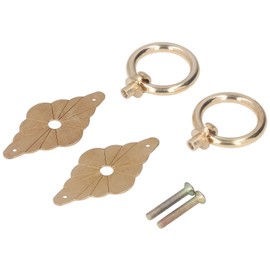 2 Pcs Antique Drawer Pulls Brass Chinese Antique Vintage Drawer Pulls Small Handle Rings Furniture Hardware