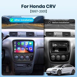 2+64G Android Car Stereo Radio for Honda CRV 1997-2001 with Wireless Carplay Android Auto, 9" HD Touch Screen in Dash GPS Head Unit Support WiFi Navigaion HiFi Audio SWC FM+Backup Camera (Manual A/C)