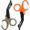 IMKRC Titanium Bandage Shears Scissors EMT and Trauma Shears, Bent Stealth Black Coated for Nurses, Students, Emergency Room (Orange & Brown, 15cm)
