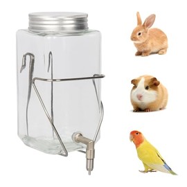 Botella de Agua para Conejos, dispensador de Agua antigoteo para pájaros, Apto para cobayas, Totoro, Ratas, hámsteres y Otros Animales pequeños (975 ml)