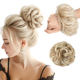 QKEPCY Haar Extensions Dutt Haarteil Mit Gummiband Haarverlängerung Mädchen Haarteile Für Dünnes Haar Synthetisches Haarteil Haarreifen Zopf Geflochten Haarextension Geeignet(E)