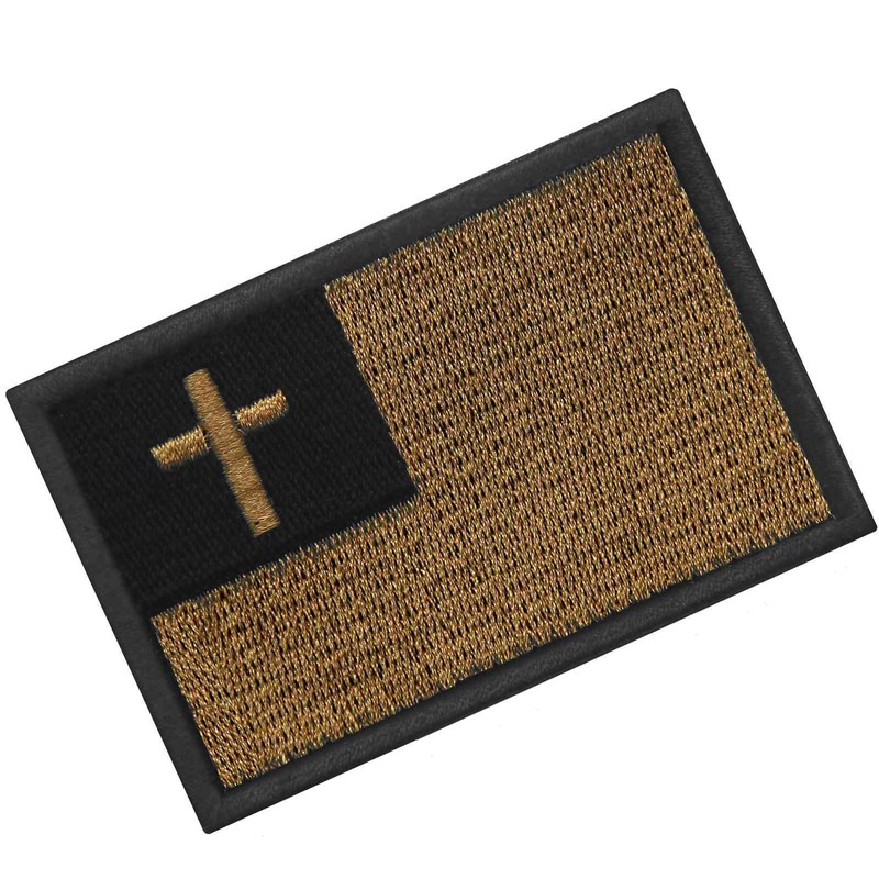 Tactical Christian Flag Patch Embroidered Badge Applique Fastener Hook and