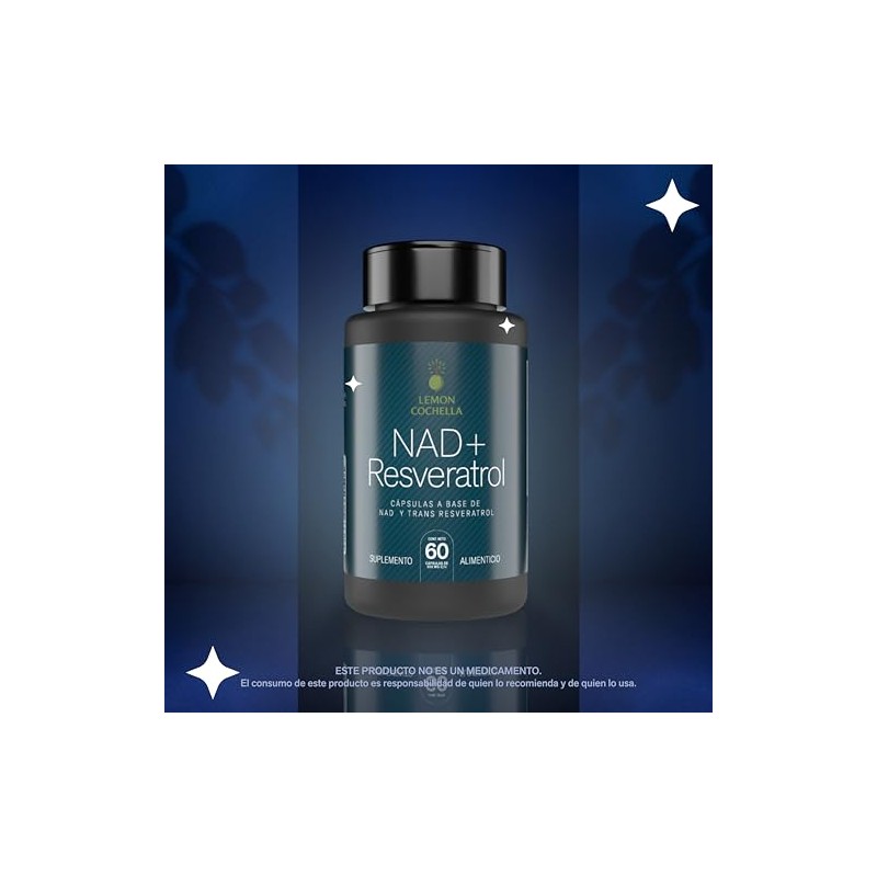 NAD Resveratrol - Suplemento alimenticio, 60 Capsulas de 500mg.