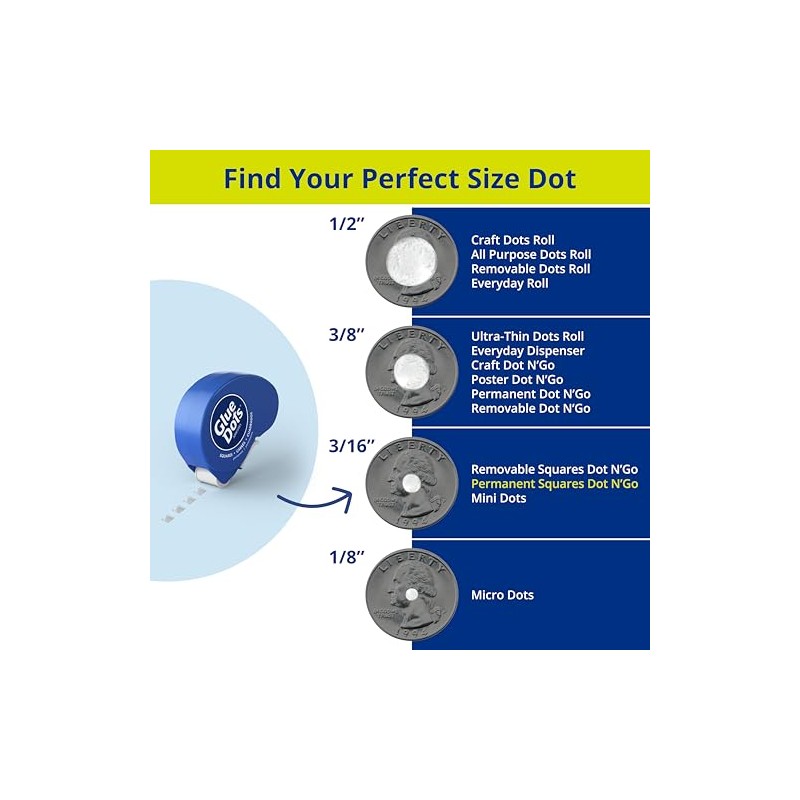 GLUE DOTS INTERNATIONAL 23680T - Dispensador cuadrado de pegamento para