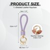 sourcing map 1 Pack Braided Leather Keychain, Keychain Ring Woven