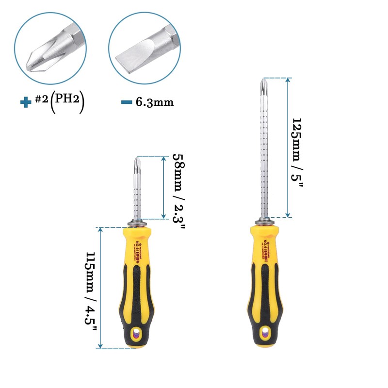 QUARKZMAN #2(PH2) Phillips 6.3 mm Slotted Screwdriver x 1 Piece