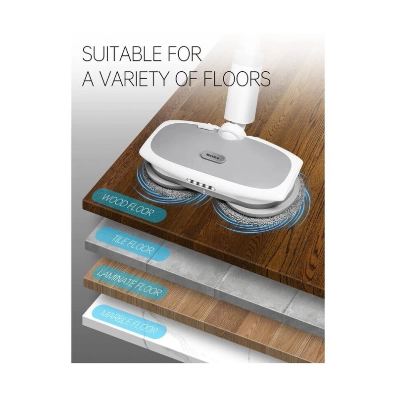 MARK LIVE Electric Mop, Cordless Floor Cleaner, LED Headlight and