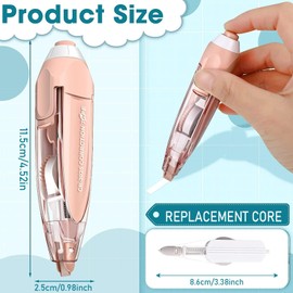 FANNAS Correction Roller, Pack of 4 with 2 Replacement Core Correction Tape for Side Correction, 6 m x 5 mm Correction Tape for the Office, Home Office or School