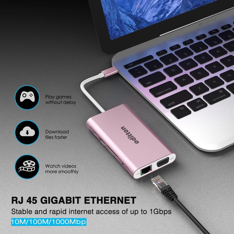 USB C Hub, oditton 11 in 1 USB C Docking