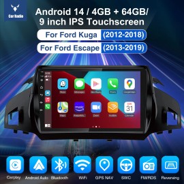 ESSGOO 4+64G For Ford Escape Kuga 2012-2019 Car Stereo Radio Apple CarPlay Android 14