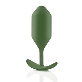 b-Vibe - The Snug Plug 4 - Army Green - 257 Gram Anal Plug That Features a Flared Base & Weighted Balls
