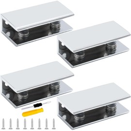 GZcaiyun 4PCS Glass Holder Aluminum Alloy Glass Clamp Rectangle 8-10mm with 16 Screws & Screwdriver for Window Railing Stair Bathroom